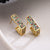 Irregular Geometric Copper Inlay Stud Earrings