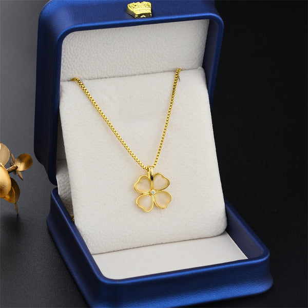 Natural Geometric Titanium Steel 18K Gold Plated Necklaces