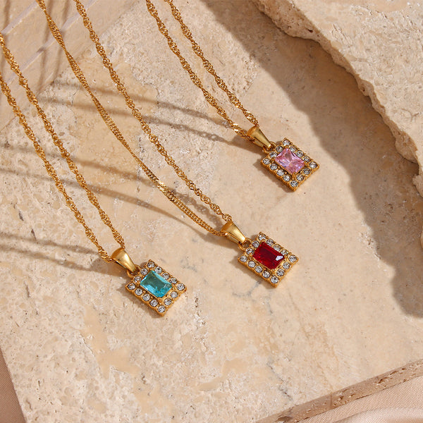 Geometric Stainless Steel 18K Gold Plated Necklaces