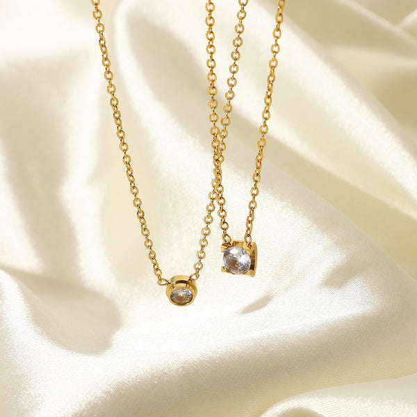 IG Style Chain Geometric Stainless Steel 18K Gold Plated Necklaces