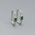 925 Sterling Silver Quadrilateral Geometric Silver Diamond Inlay Stud Earrings