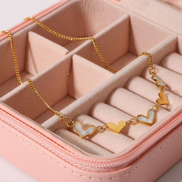 IG Style Heart Geometric Stainless Steel 18K Gold Plated Necklaces