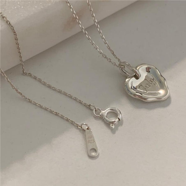 925 Sterling Silver Korean Geometric Doll Silver Necklaces