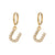 Minimalist Letter Number Text Stainless Steel 18K Gold Plated Earrings