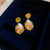 Medieval Flower Geometric Flower Leaf Artificial Pearl Electroplating Earrings