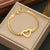 Fashion Heart Stainless Steel Electroplating Necklaces