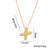 Letter Text Number Titanium Steel 18K Gold Plated Necklaces