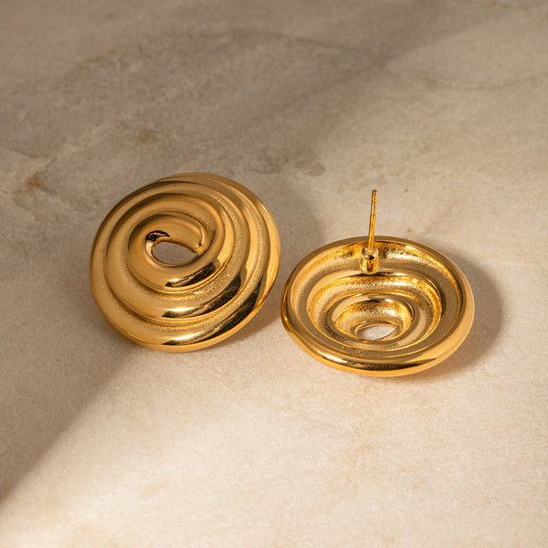 Minimalist Stainless Steel 18K Gold Plated Earrings