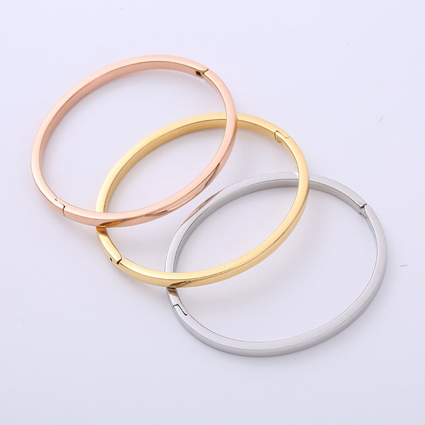 Minimalist Textured Stainless Steel Polishing Bangles