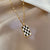 Cartoon Geometric Titanium Steel Diamond Inlay Necklaces