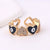 IG Style Women Diamond Metal Heart Copper Electroplating Rings