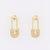 IG Style Women Paperclip Pin Zircon Inlay Stud Earrings