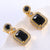 Elegant Irregular Square Stainless Steel Diamond Inlay Stud Earrings