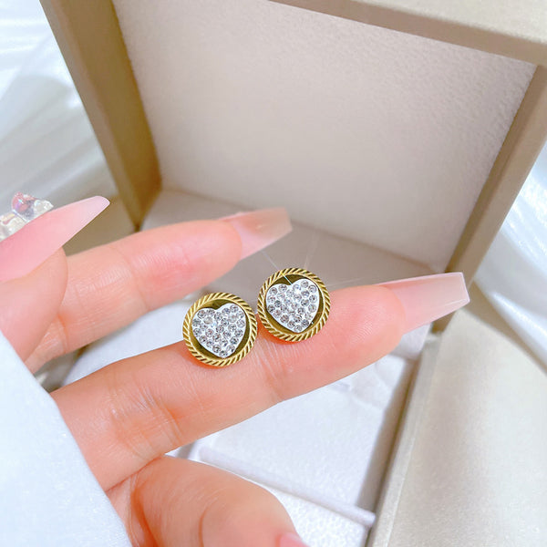 Korean Cosmos Geometric Titanium Steel Electroplating Earrings