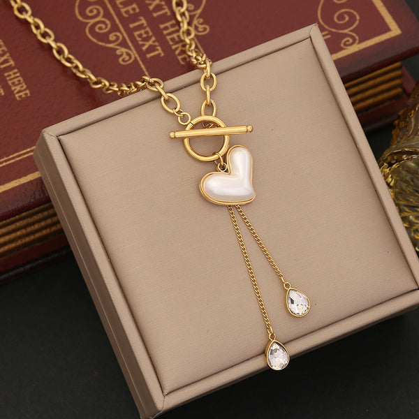 Fashion Heart Stainless Steel Electroplating Necklaces