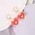 Women Heart Alloy Oil Dripping Earrings