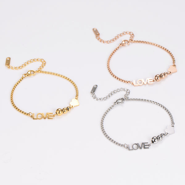 Fashion Women Heart Geometric Stainless Steel Electroplating Bracelets