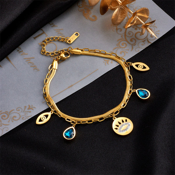 Women Chain Irregular Titanium Steel Electroplating Bracelets