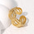 Vintage Open Ring Retro Stripe Geometric Stainless Steel Electroplating Rings