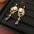 Medieval Cheetah Chinese Zodiac Animal Artificial Pearl Zircon Inlay Earrings