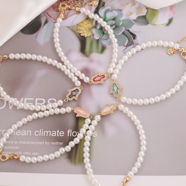 Women IG Style Palm Alloy Electroplating Bracelets