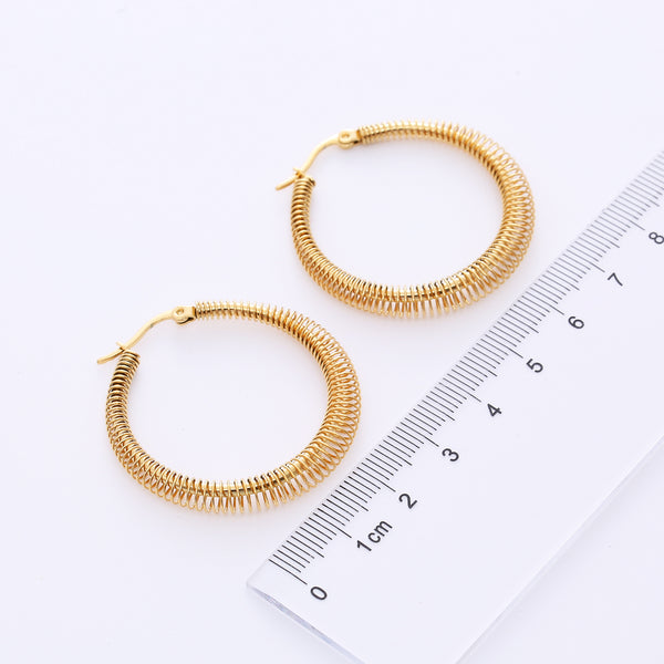 Women Ethnic Metal Doll Titanium Steel Gold Plating Earrings