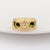 Vintage Retro Unisex Eye Metal Animal Owl Resin Oil Dripping Rings