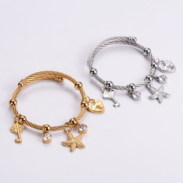 Women Korean Metal Stainless Steel Bangles