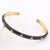 Women Geometric Metal U-Shape Copper Oil Dripping Bangles