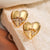 Heart Geometric Copper Inlay Stud Earrings