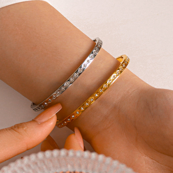 IG Style Irregular Stainless Steel Electroplating Bangles