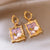 Medieval Flower Geometric Flower Copper Oil Dripping Earrings