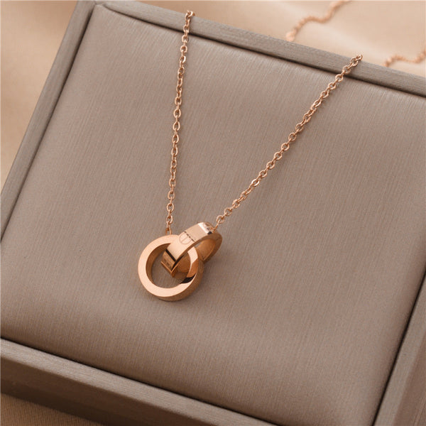 Geometric Titanium Steel 18K Gold Plated Necklaces