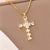 Natural Cross Stainless Steel Electroplating Necklaces