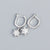 925 Sterling Silver Elegant Flower U-Shape Silver Diamond Inlay Stud Earrings