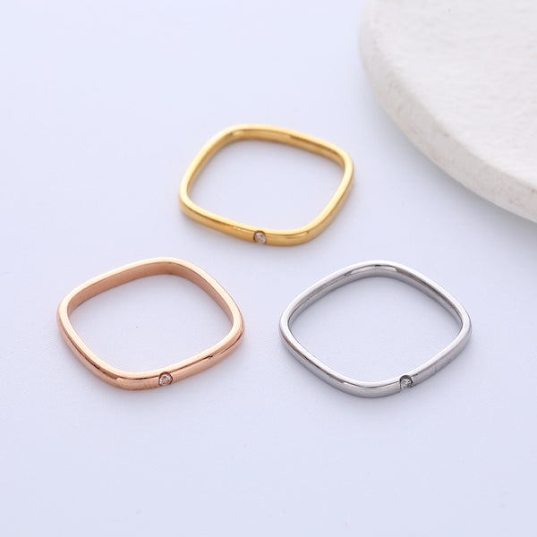 Men Minimalist Metal Crown Titanium Steel Polishing Rings