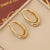 IG Style Ellipse Round Stripe Circle Geometric Stainless Steel Electroplating Earrings