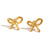 Fashion Fan-Shape Heart Leaf Bowknot Stainless Steel 18K Gold Plated Stud Earrings