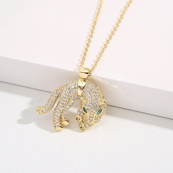 Unisex Punk Animal Chinese Zodiac Animal Zircon Gold Plating Necklaces