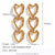 Fashion Heart Geometric Stainless Steel 18K Gold Plated Drop Earrings