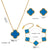 Moderate Luxury Quadrilateral Geometric Heart Titanium Steel 18K Gold Plated Necklaces