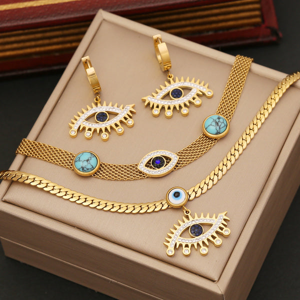 Expressive Eye Stainless Steel Electroplating Necklaces