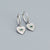 925 Sterling Silver Fashion Women Heart Heart Metal Diamond Inlay Earrings