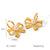 IG Style Pearl Bowknot Geometric Stainless Steel Electroplating Earrings