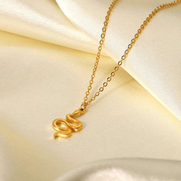 IG Style Snake Geometric Stainless Steel 18K Gold Plated Necklaces