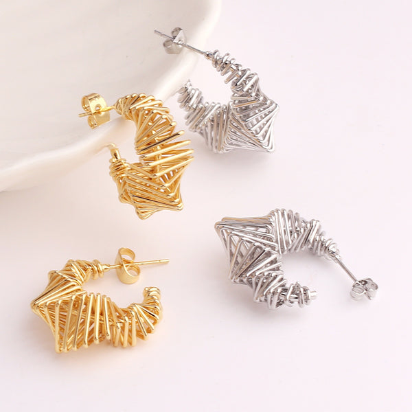 Women Geometric Copper Electroplating Earrings