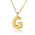 Letter Text Number Titanium Steel 18K Gold Plated Necklaces