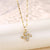 Korean Women Geometric Metal Titanium Steel Diamond Inlay Necklaces