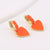 Vintage Retro Women Metal Heart Heart Copper Oil Dripping Earrings