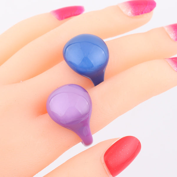 IG Style Women Candy Geometric Resin Rings